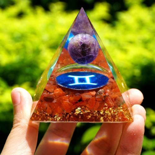 Accessories | #125 – Handmade Amethyst & Red Agate ‘VISUALIZE YOUR GOALS’ GEMINI Zodiac ORGONITE Pyramid Accessories Accessories