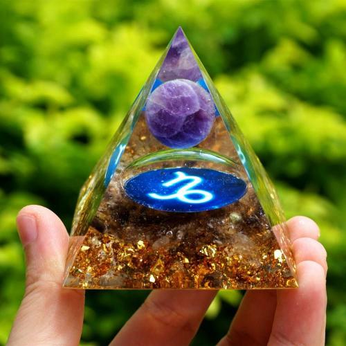 Accessories | #127 – Handmade Amethyst & Smoky Quartz ‘RELIEVE STRESS’ CAPRICORN Zodiac ORGONITE Pyramid Accessories Accessories