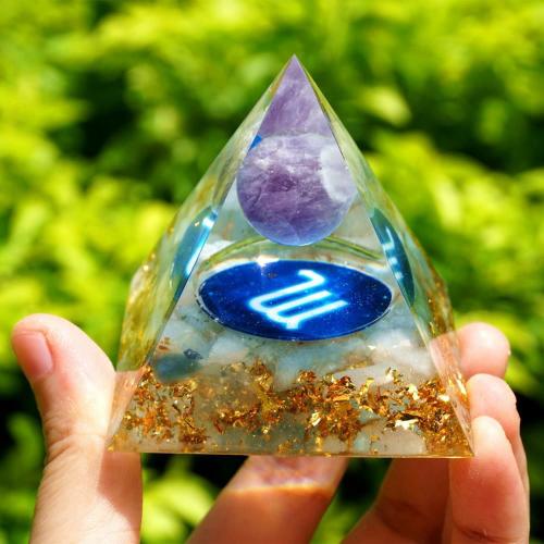 Accessories | #129 – Handmade Amethyst & Aquamarine ‘BRING PEACE’ SCORPIO Zodiac ORGONITE Pyramid Accessories Accessories