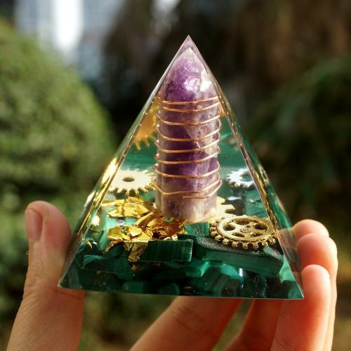 Accessories | #163-Handmade Amethyst Point & Malachite ‘MANIFESTATION’ ORGONITE Pyramid Accessories Accessories