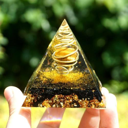 Accessories | #217 – Handmade Tiger Eye & Black Tourmaline ‘RELIEVE ANGER’ ORGONITE Pyramid Accessories Accessories