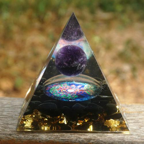 Accessories | 5-Handmade Obsidian & Amethyst Crystal Sphere ‘PROTECTION’ ORGONITE Pyramid Accessories Accessories