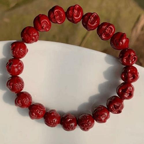 Bracelets | Auspicious Laughing Buddha ‘PROSPERITY’ Cinnabar Bracelet Bracelets Bracelets