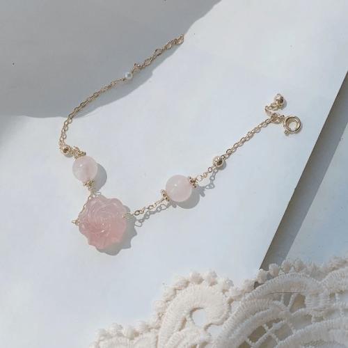 Bracelets | Darling 14K Gold & Rose Quartz ‘TRANQUILITY’ Bracelet Bracelets Bracelets