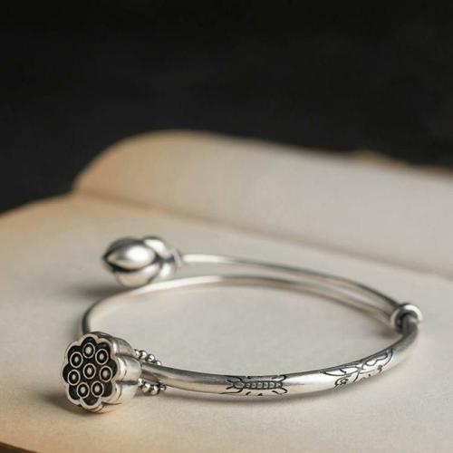 Bracelets | Ethnic Thai Silver Adjustable Lotus Root Bangle Bracelets Bracelets