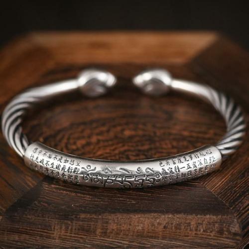 Bracelets | Ethnic Thai Silver ‘Jewel in the Lotus’ Corkscrew Bangle Bracelets Bracelets