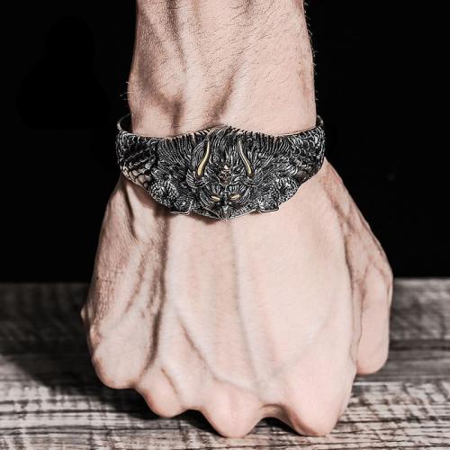 Bracelets | Ethnic Thai Silver Men’s ‘Raging Oni’ Bangle Bracelets Bracelets