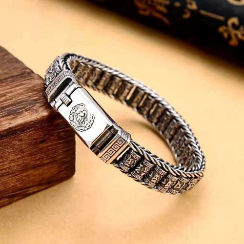 Bracelets | Ethnic Thai Silver Men’s Spinning Six Syllable Mantra Beads Bracelet Bracelets Bracelets