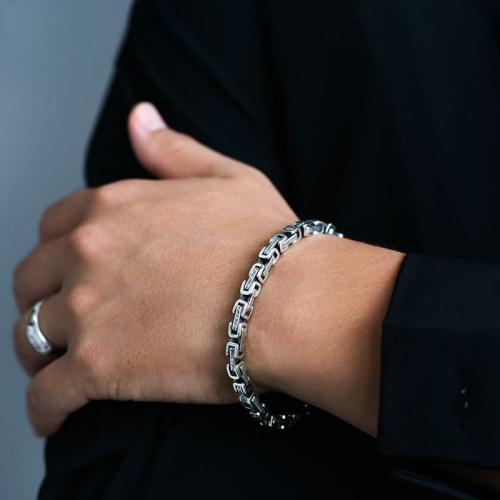 Bracelets | Ethnic Thai Silver Men’s Stylish Interlocking Link Chain Bracelet Bracelets Bracelets