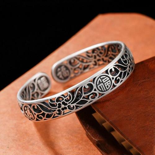 Bracelets | Ethnic Thai Silver Retro Floral Bangle Bracelets Bracelets