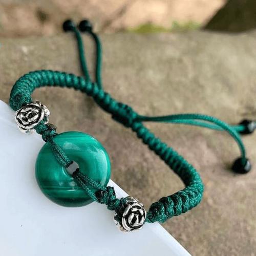 Bracelets | Handmade Natural Malachite ‘Ping An Kou’ Rope Bracelet Bracelets Bracelets