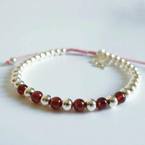 Bracelets | Lucky Clover Red Rope & Silver Bracelet with Red Agate Bracelets Bracelets