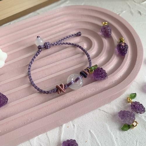 Bracelets | Natural Amethyst Grape & Chalcedony Rope Bracelet Bracelets Bracelets