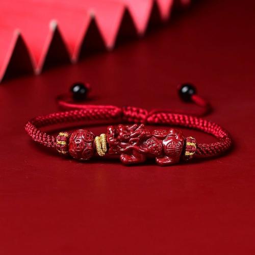 Bracelets | Purple Cinnabar FENG SHUI Pixiu & Ancient Coin Charm Rope Bracelet Bracelets Bracelets