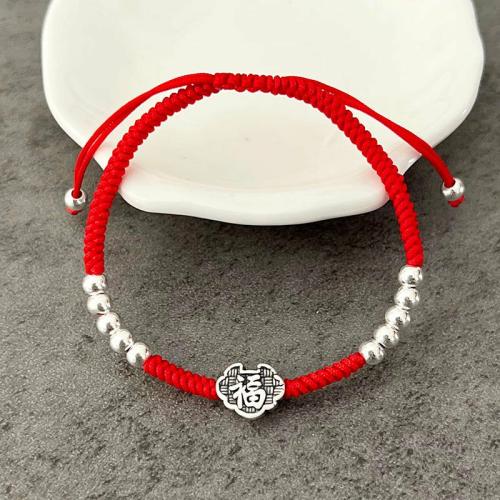 Bracelets | Red Rope & Silver Wealth ‘Fu’ Symbol Bracelet Bracelets Bracelets