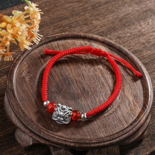 Bracelets | Red Rope & Silver with Natural Red Agate Dragon Bracelet Bracelets Bracelets