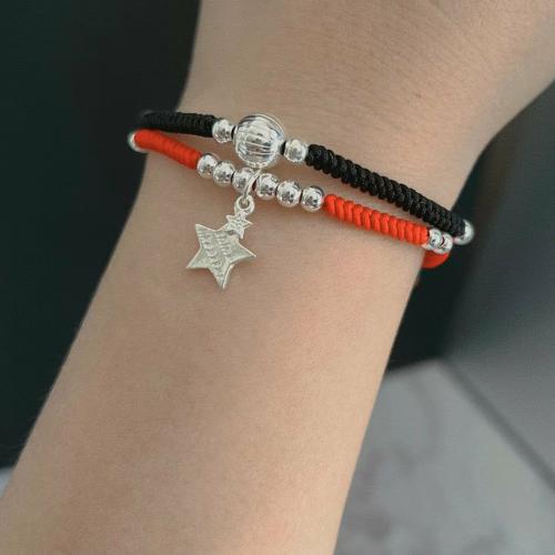 Bracelets | Star & Moon ‘LUNAR LOVERS’ Red Rope & Sterling Silver Bracelet Bracelets Bracelets