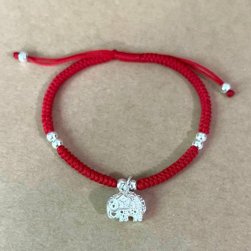 Bracelets | Sterling Silver Elephant ‘GROUNDING’ Red Rope Bracelet Bracelets Bracelets