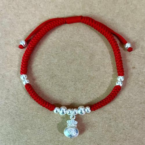 Bracelets | Sterling Silver & Red Rope Fortune Money Bag Bracelet Bracelets Bracelets