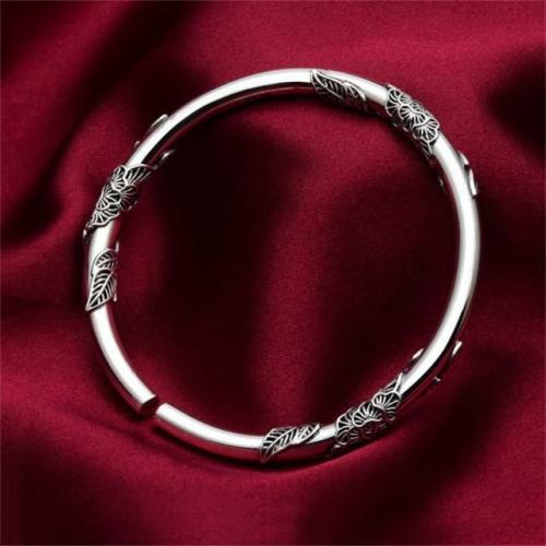 Bracelets | Thai Silver Entangled Flower Bangle Bracelets Bracelets