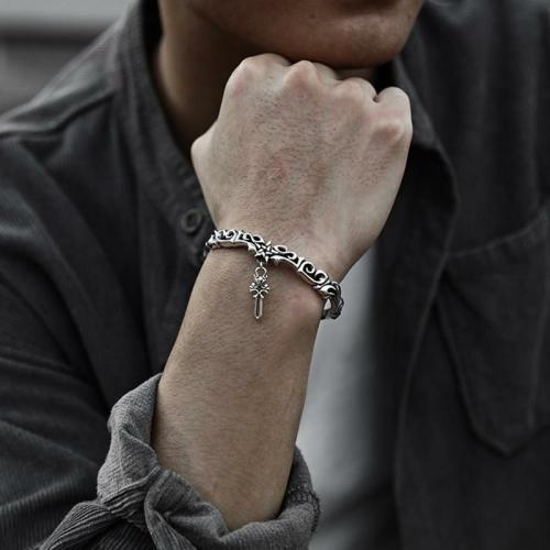 Bracelets | Thai Silver Men’s Star & Dagger Bangle Bracelets Bracelets