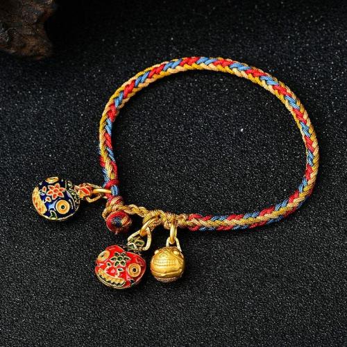 Bracelets | Woven Cotton Gold Swallowing Beast Bracelet for Good Fortune and Wealth Bracelets Bracelets