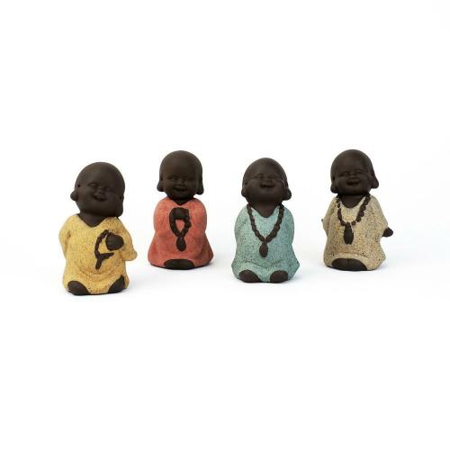 Buddha Lovers | 4 pc/Set of Cute Beaded Monks Tea Pet Figurines-BEST DEAL GOING! Buddha Lovers Buddha Lovers