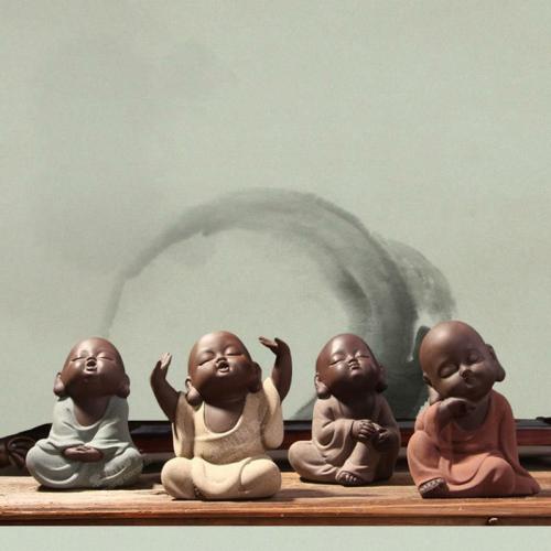 Buddha Lovers | 4pc/Set Tao Mi Adorable Buddha Monks Tea Pet Figurines -FREE WORLDWIDE SHIPPING! Buddha Lovers Buddha Lovers