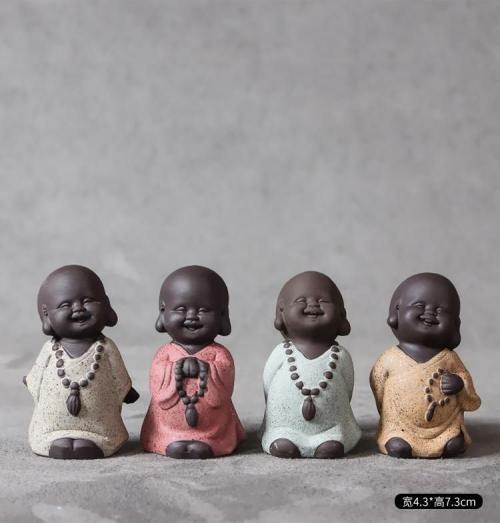 Buddha Lovers | Cute Mini Monk with Beads Tea Pet Figurine Buddha Lovers Buddha Lovers