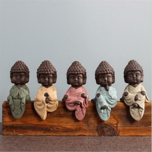 Buddha Lovers | Flowing Robe Cute Hand Painted Buddha Tea Pet Figurine Buddha Lovers Buddha Lovers