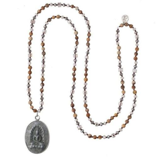 Buddha Lovers | Natural Stone & Crystal Ancient Thai Style LUCKY BUDDHA AMULET Long Pendant Necklace Buddha Lovers Buddha Lovers