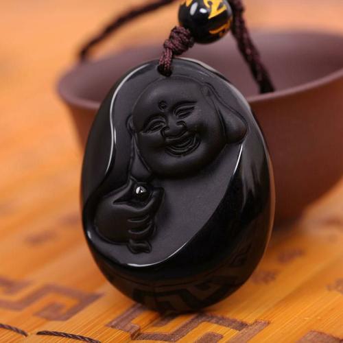 Buddha Lovers | Unique Carved Natural Obsidian Buddha Pendant Buddha Lovers Buddha Lovers