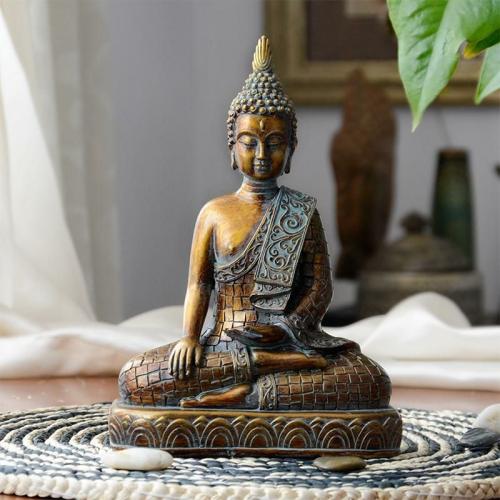 Buddha Lovers | Vintage Bronze Look Buddha Statue in Bhumisparsha Mudra (gesture) representing ‘ ENLIGHTENMENT’-9 INCHES TALL! Buddha Lovers Buddha Lovers