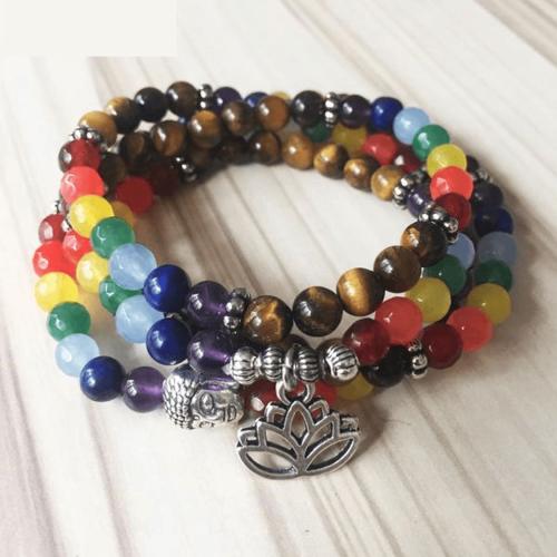 Chakra | 108 Mala PROTECTION & BALANCE 7 Chakra & Tiger Eye Wrap Bracelet Chakra Chakra