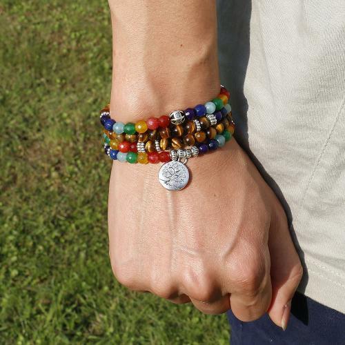 Chakra | 7 Chakra 108 Mala Bracelet/Necklace with Tree of Life Charm Chakra Chakra