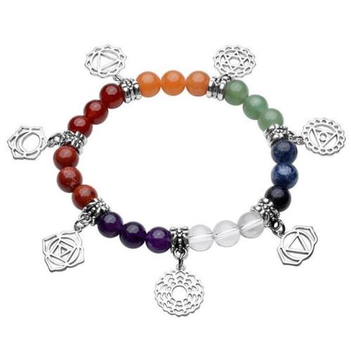 Chakra | 7 Chakra Gem Stones with Chakra Symbol Charms Healing Bracelet Chakra Chakra