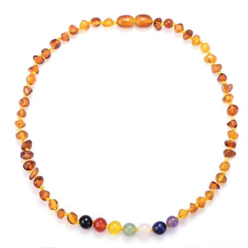 Chakra | Baltic Amber Necklace w/ Chakra Stones-for baby & Adult Chakra Chakra