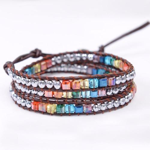 Chakra | Handmade 7 Chakra Crystal & Hematite Leather Wrap Bracelet Shop Chakra