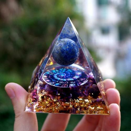 Home Decor | 2-Handmade Lapis Lazuli & Amethyst Crystal Sphere ‘TRUTH’ ORGONITE Pyramid Accessories Accessories