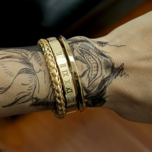 Luxury Collection | Luxury 3 Pc Titanium Twisted & Braided Bracelet Set For Men Luxury Collection