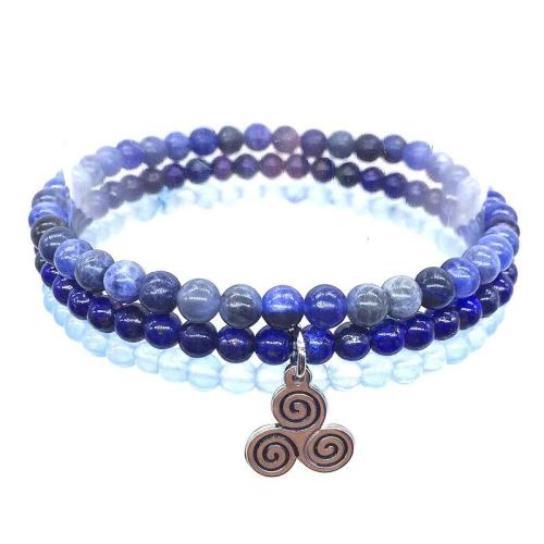 Minimalist Collection | DIVINE COMMUNICATION-Lapis,Sodalite & Celestine- 3/pc "MIGHTY MINIS " Healing Energy Stone Bracelets For Men Minimalist Collection