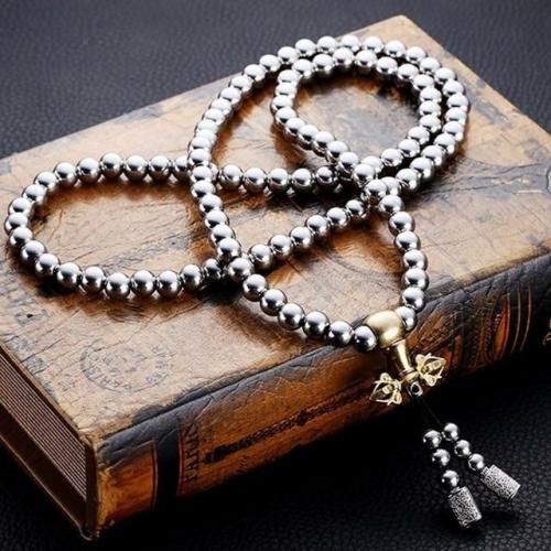 Multifunctional Jewelry | Tactical 10mm Stainless Steel & Dorje 108 Mala Bead SELF DEFENSE Bracelet For Men Multifunctional Jewelry