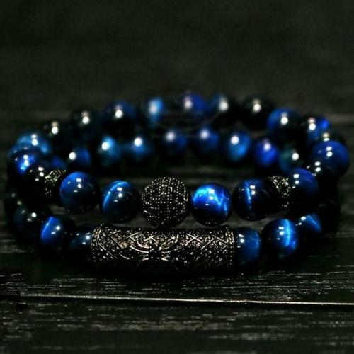 Natural Stone Collection | Blue/Red/Gold/Green Tiger Eye ULTIMATE PROTECTION Bracelet Set For Men Natural Stone Collection