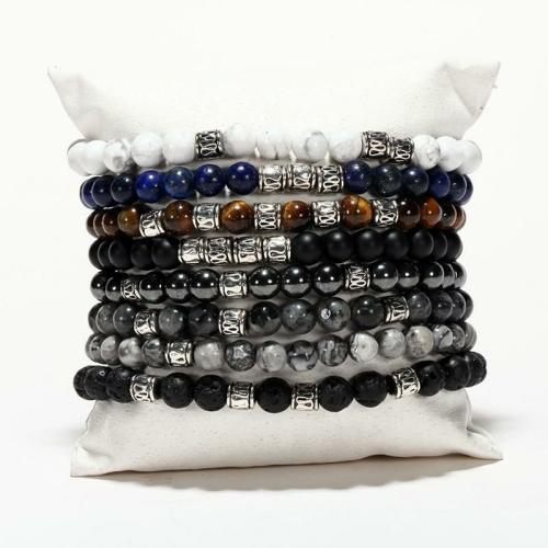 Natural Stone Collection | Men’s 4pc Natural Stone ‘SLOW RELEASE ENERGY’ Bracelet Set For Men Natural Stone Collection