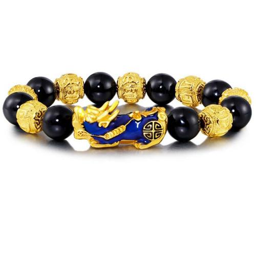 Natural Stone Collection | Mens Onyx & Om Bead Thermochromic PI XIU PROSPERITY Bracelet For Men Natural Stone Collection