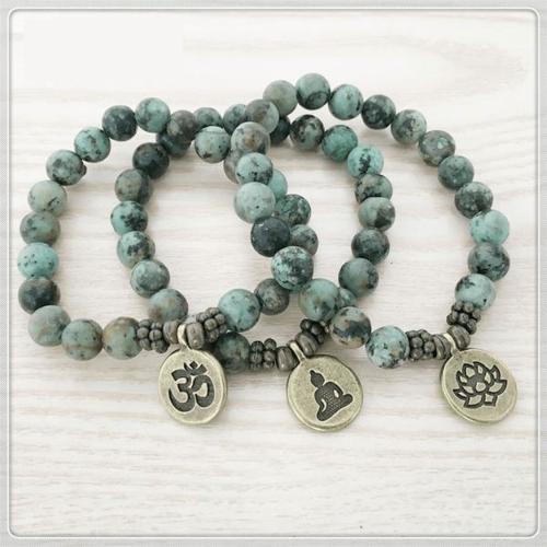 Natural Stone Collection | Natural African Turquoise Charm Bracelet Buddha Lovers Buddha Lovers