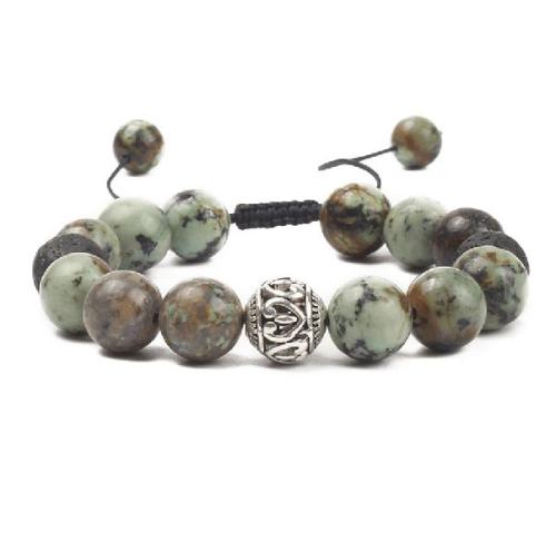 Natural Stone Collection | Natural African Turquoise,Malachite POWER Stone bracelet For Men Natural Stone Collection