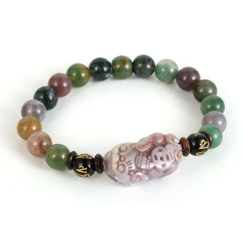 Natural Stone Collection | Natural Indian Agate Stone PIXIU Feng Shui Bracelet For Men Natural Stone Collection