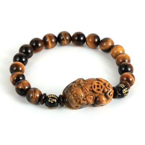 Natural Stone Collection | Natural Tiger Eye Stone PIXIU Feng Shui Bracelet For Men Natural Stone Collection