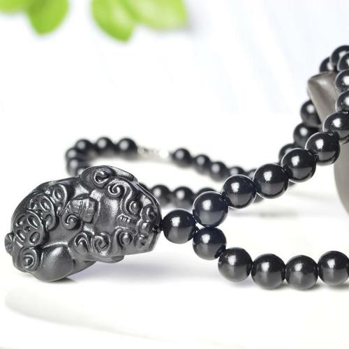 Necklaces | Black Jade / Bianshi ‘ Stone of Life ‘ THERAPEUTIC Pixiu Necklace For Men Necklaces